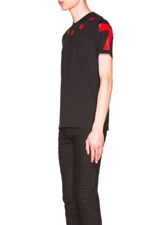 givenchy cuban fit star appliquéd cotton jersey t shirt|GIVENCHY Appliquéd striped cotton.